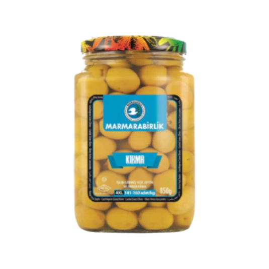 Marmarabirlik Kirma 3XL Cracked Green Olives Jar 850g