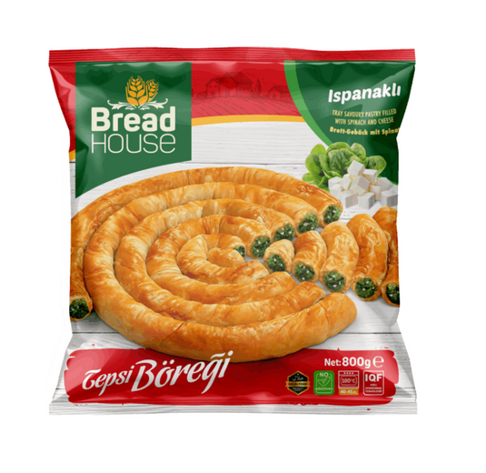 Breadhouse Spinach&Cheese Savoury Pastry 800g (Raw) Peynirli&Ispanakli Kol Boregi - Pismemis