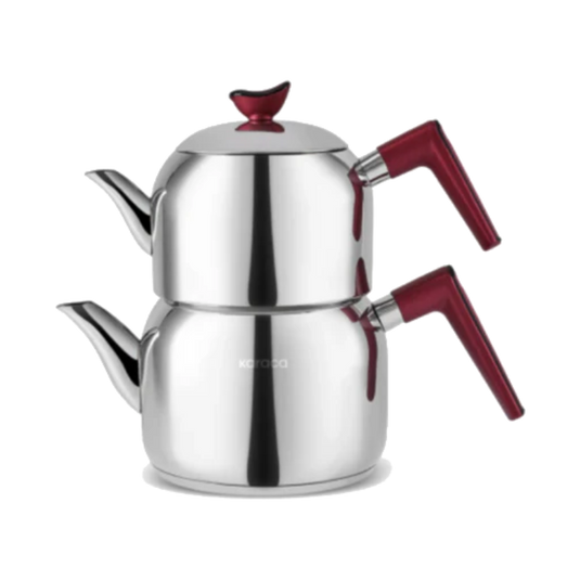 Karaca Macka Teapot Set Medium Red