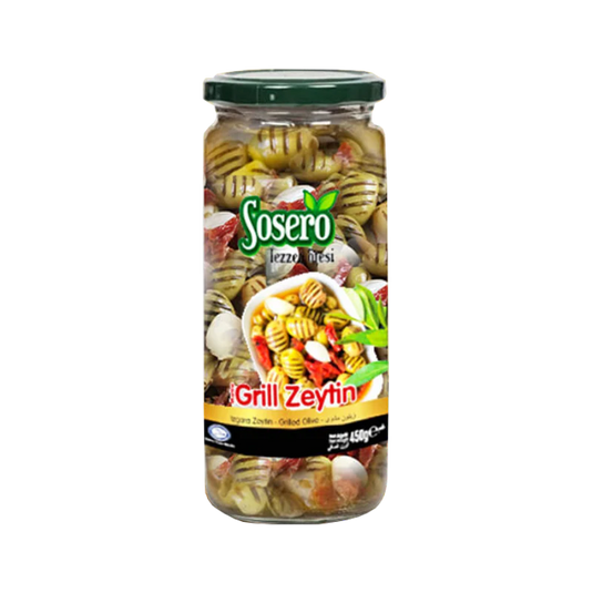 Sosero Grilled Olive Glass Jar 500ml