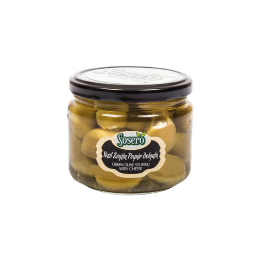 Sosero Green Olive Stuffed With Cheese Glass Jar 300ml