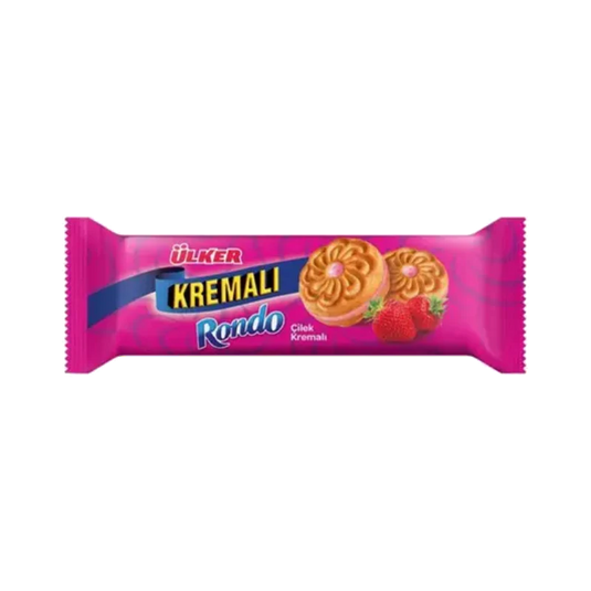 Ulker Kremali Rondo Strawberry Sandwich Cookies 61g